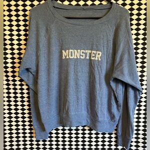 LookHUMAN Blue “Monster” Long Sleeved Shirt Size Medium